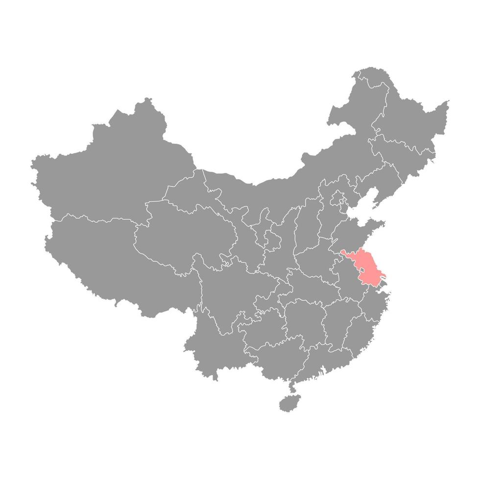 Jiangsu provincie kaart, administratief divisies van China. vector illustratie.