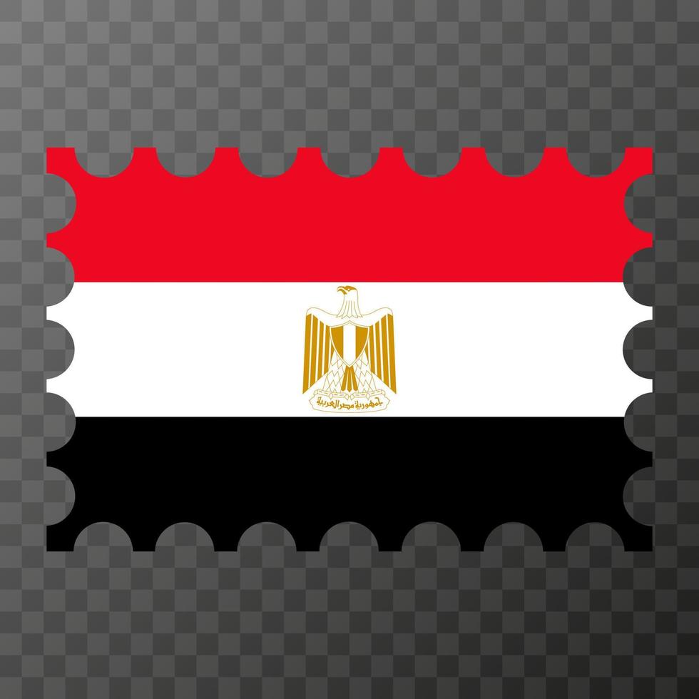 port postzegel met Egypte vlag. vector illustratie.