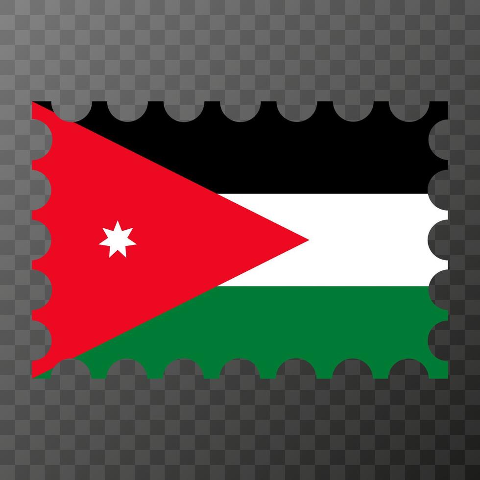 port postzegel met Jordanië vlag. vector illustratie.