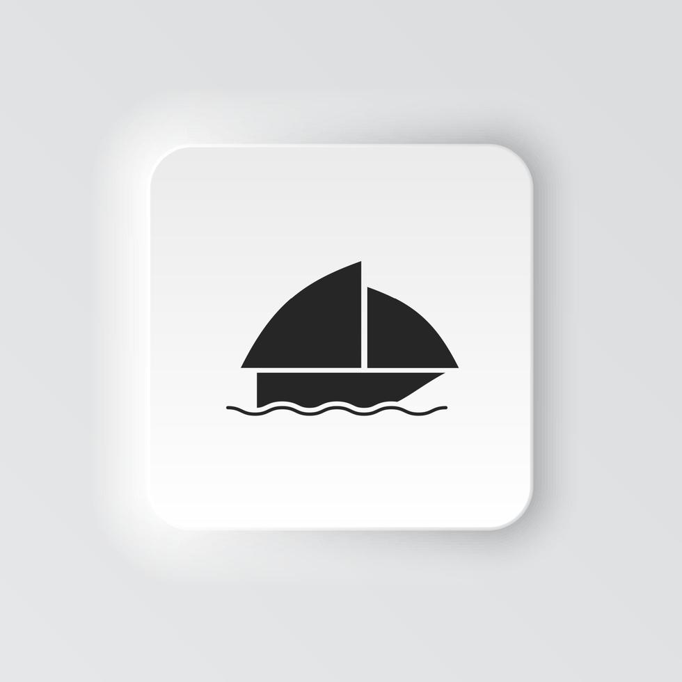 rechthoek knop icoon boot. knop banier rechthoek insigne koppel voor toepassing illustratie Aan neomorf stijl Aan wit achtergrond vector
