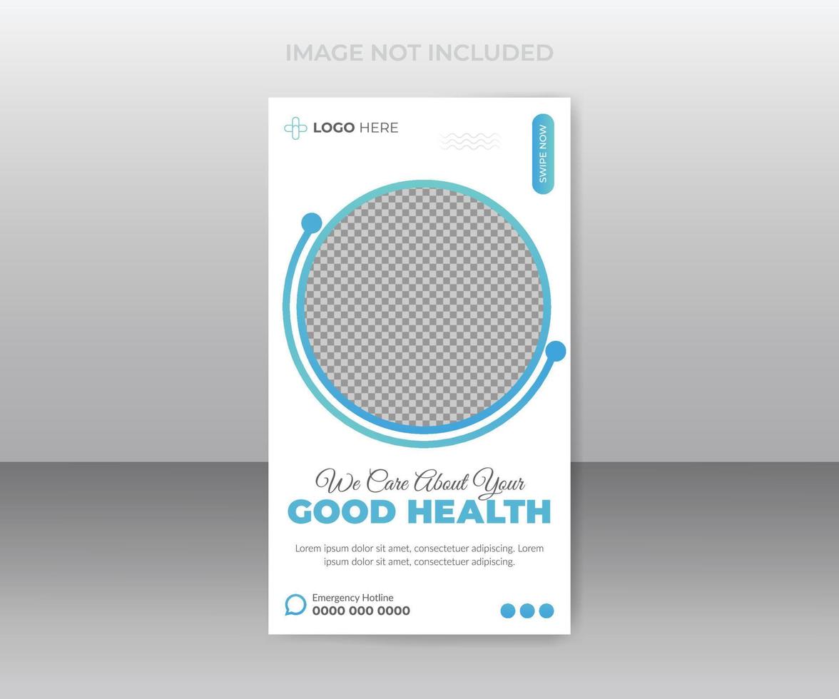 medisch gezondheidszorg sociaal media instagram verhalen sjabloon ontwerp vector