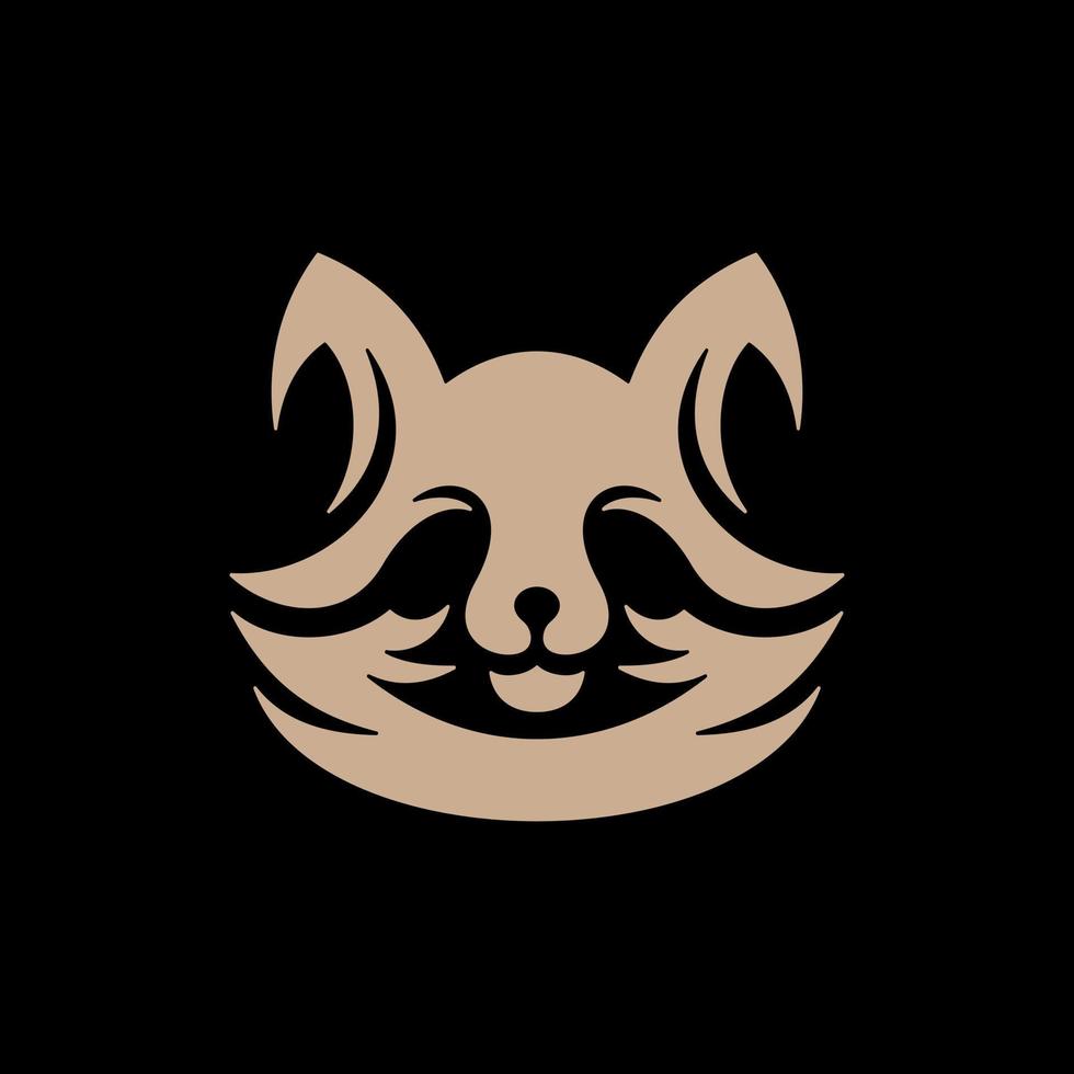 dier wasbeer gezicht silhouet modern logo vector