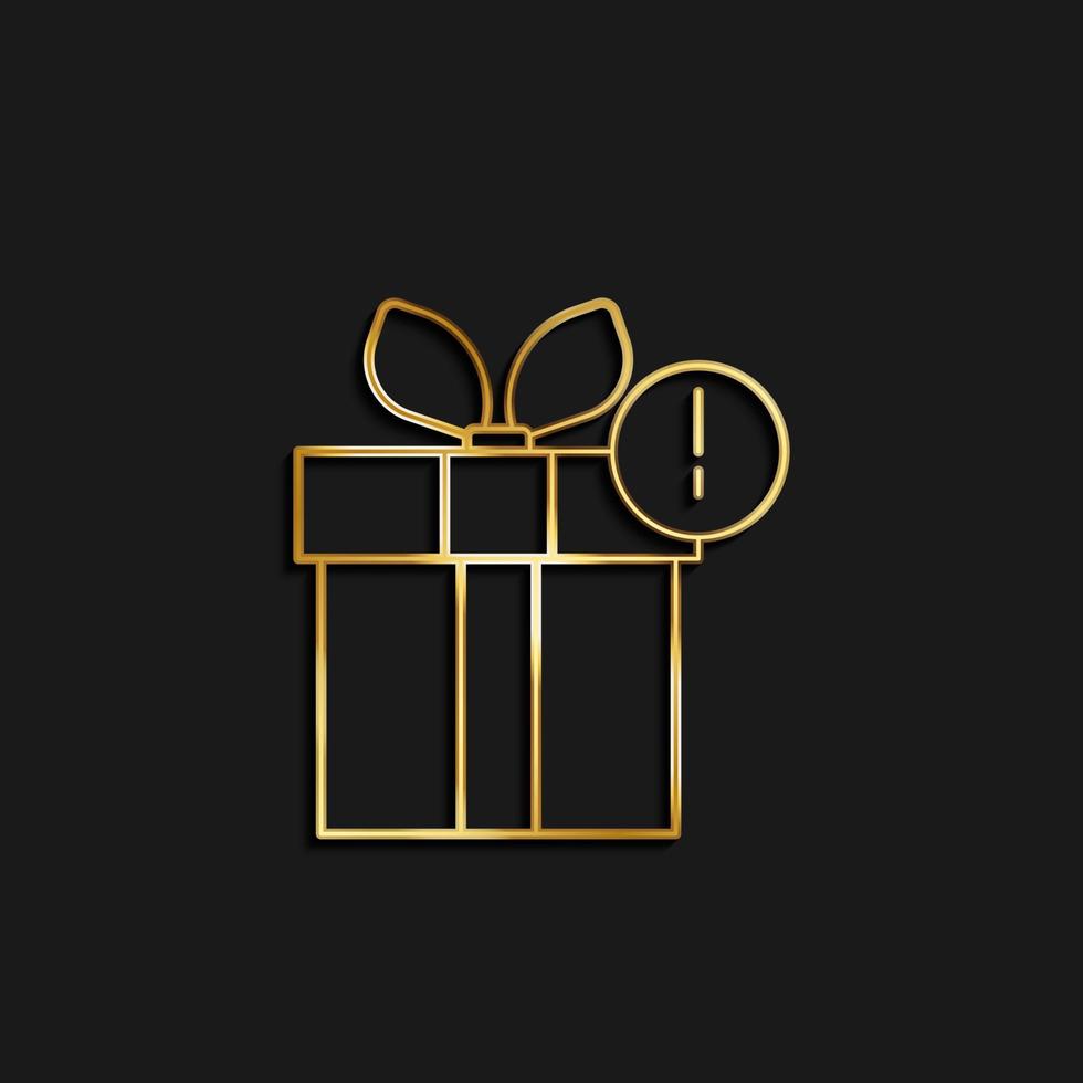 geschenk, doos goud icoon. vector illustratie van gouden icoon Aan donker achtergrond