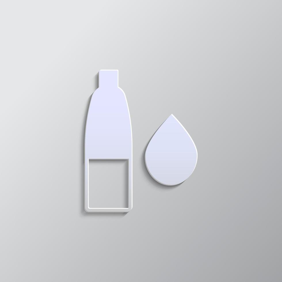 vochtigheid, hydratatie papier stijl icoon. grijs kleur vector achtergrond- papier stijl vector icoon.