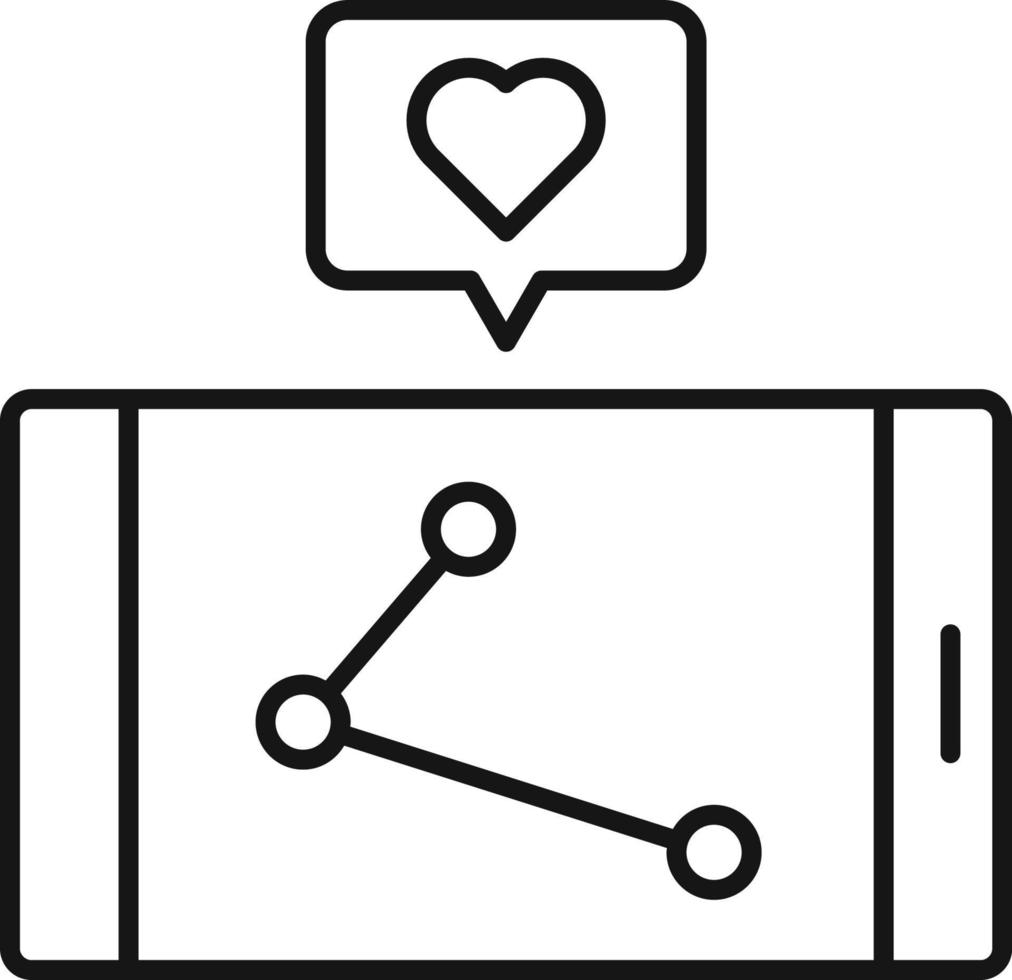 Leuk vinden, liefde, afzet , icoon. afzet vector icoon. dun lijn icoon voor website ontwerp en infographic Aan wit achtergrond