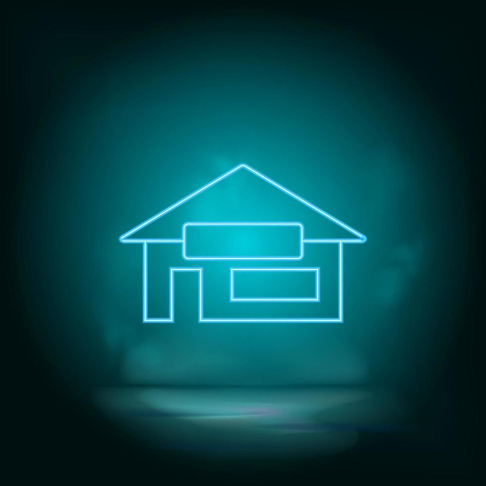 huis silhouet blauw neon vector icoon. gemakkelijk element illustratie van kaart en navigatie concept. huis silhouet blauw neon vector icoon. echt landgoed concept vector illustratie.