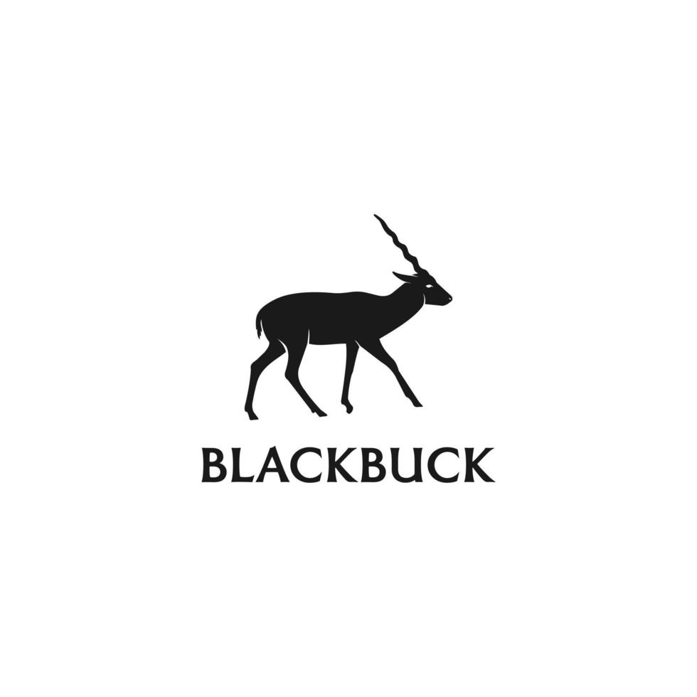 Blackbuck logo ontwerp. antilop Indië silhouet. Blackbuck logo ontwerp sjabloon. vector