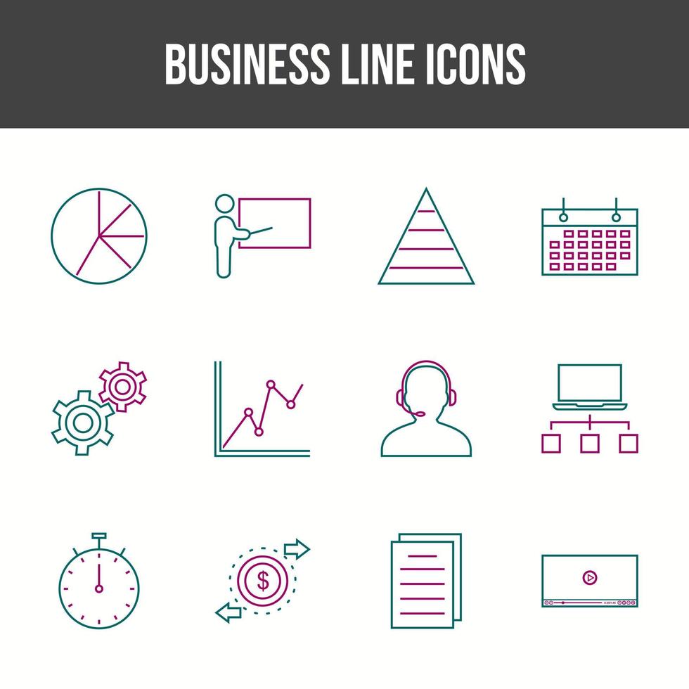 unieke zakelijke lijn icon set vector