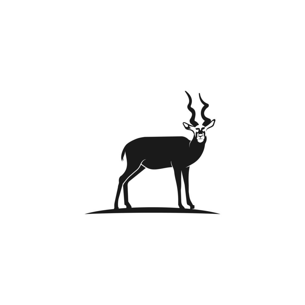 Blackbuck logo ontwerp. antilop Indië silhouet. Blackbuck logo ontwerp sjabloon. vector