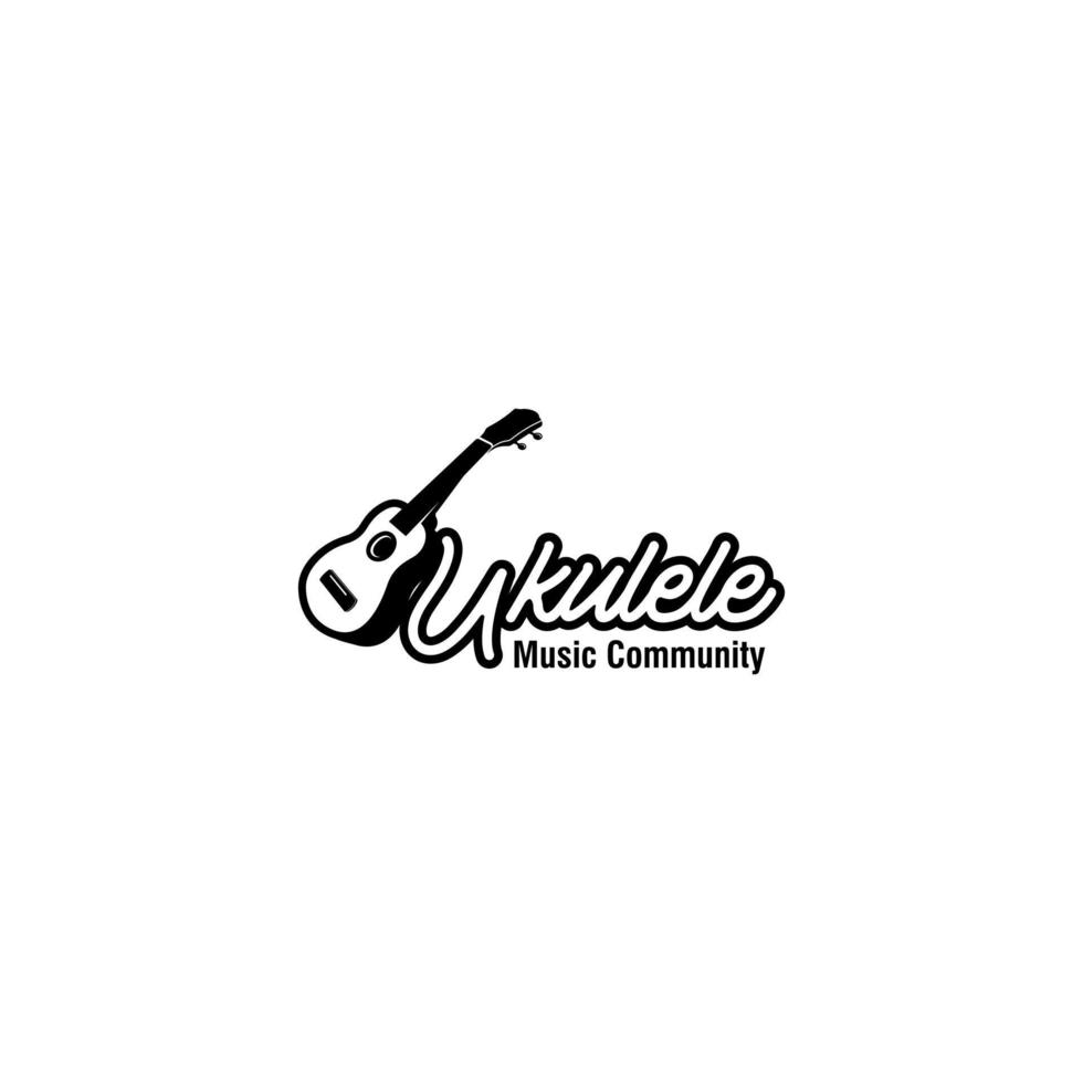 gemakkelijk minimalistische typografie ukulele muziek- logo ontwerp. vector grafisch. ukulele logo ontwerp.