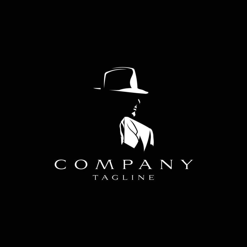 de Mens van detective logo ontwerp icoon. de Mens van detective lijn kunst ontwerp. de Mens van detective icoon ontwerp. de Mens van detective ontwerp inspiratie vector