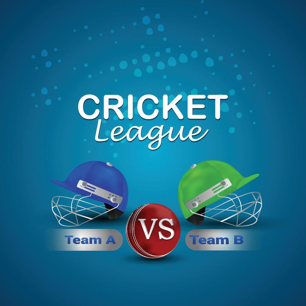 cricket leagur-kampioenschap met cricket-helm vector