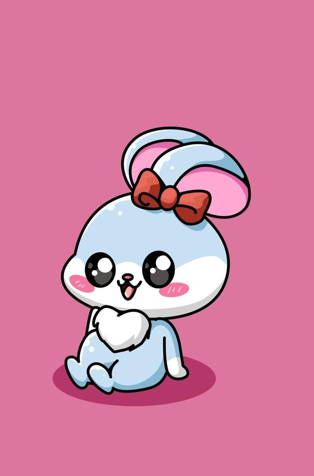 schattige en gelukkige baby konijn cartoon afbeelding vector