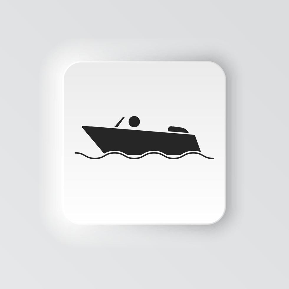 rechthoek knop icoon boot. knop banier rechthoek insigne koppel voor toepassing illustratie Aan neomorf stijl Aan wit achtergrond vector