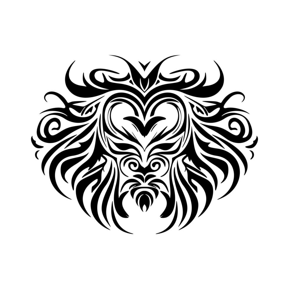 logo van een leeuw in vector stijl in zwart en wit.