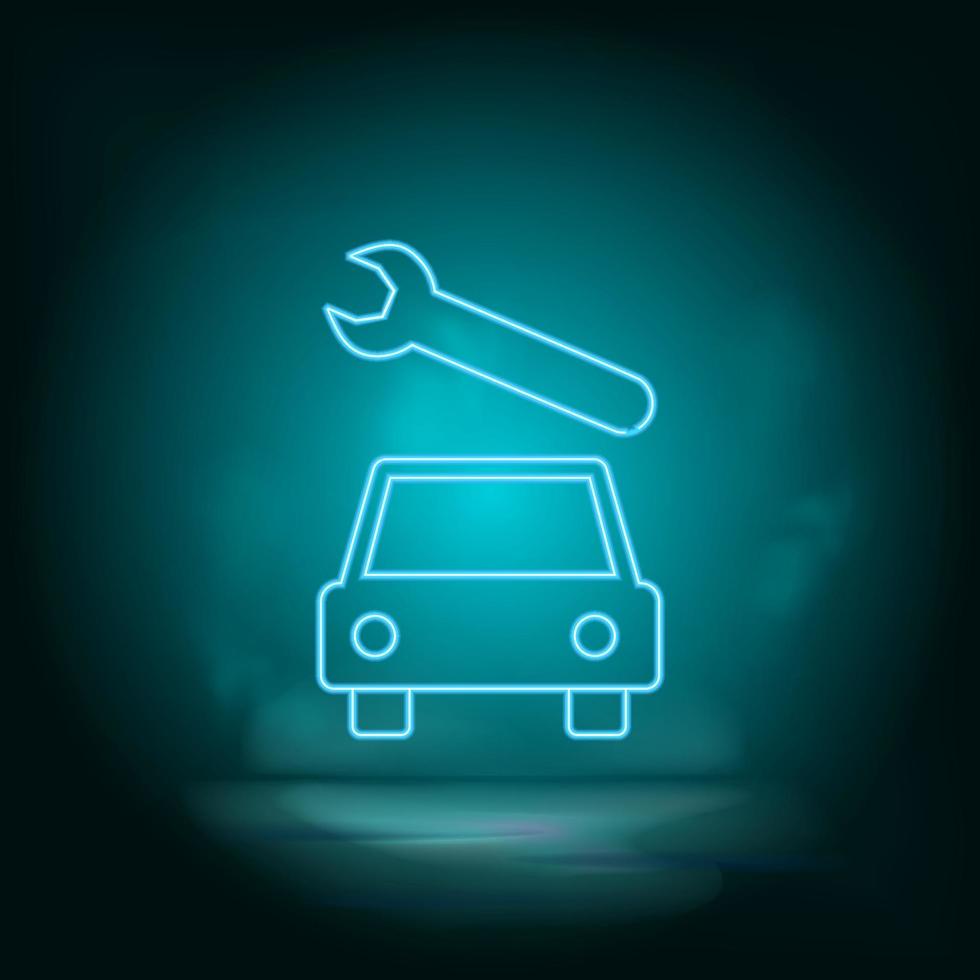 auto, reparatie blauw neon vector icoon. gemakkelijk element illustratie van kaart en navigatie concept. auto, reparatie blauw neon vector icoon. echt landgoed concept vector illustratie. Aan wit achtergrond