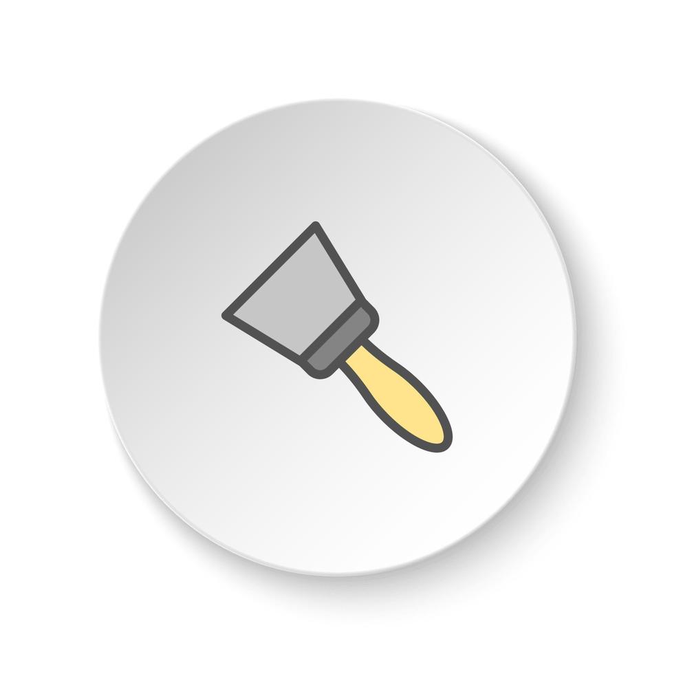 ronde knop voor web icoon, schraper, hulpmiddel. knop banier ronde, insigne koppel voor toepassing illustratie Aan wit achtergrond vector