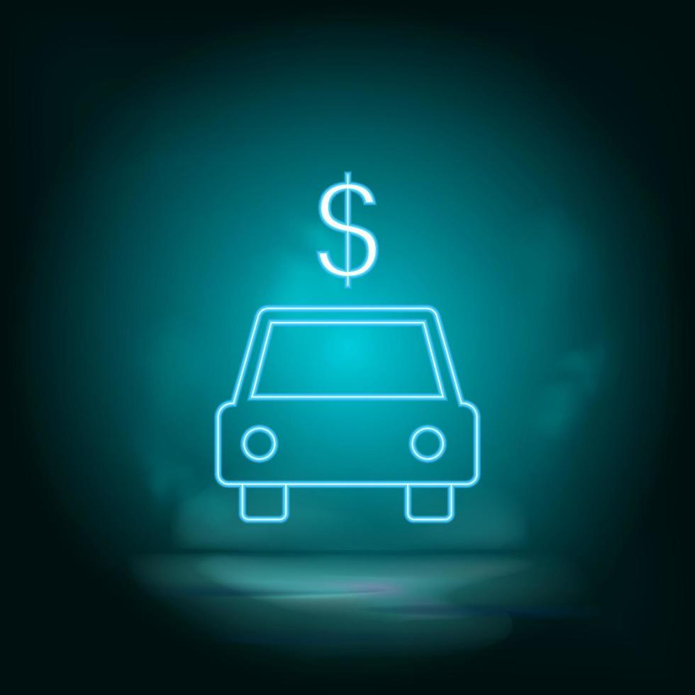 auto, dollar blauw neon vector icoon. gemakkelijk element illustratie van kaart en navigatie concept. auto, dollar blauw neon vector icoon. echt landgoed concept vector illustratie. Aan wit achtergrond