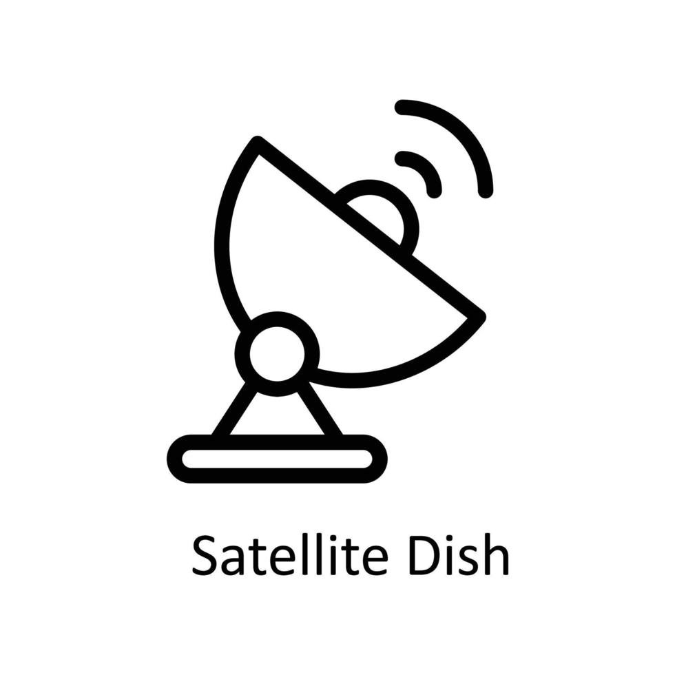 satelliet schotel vector schets pictogrammen. gemakkelijk voorraad illustratie voorraad