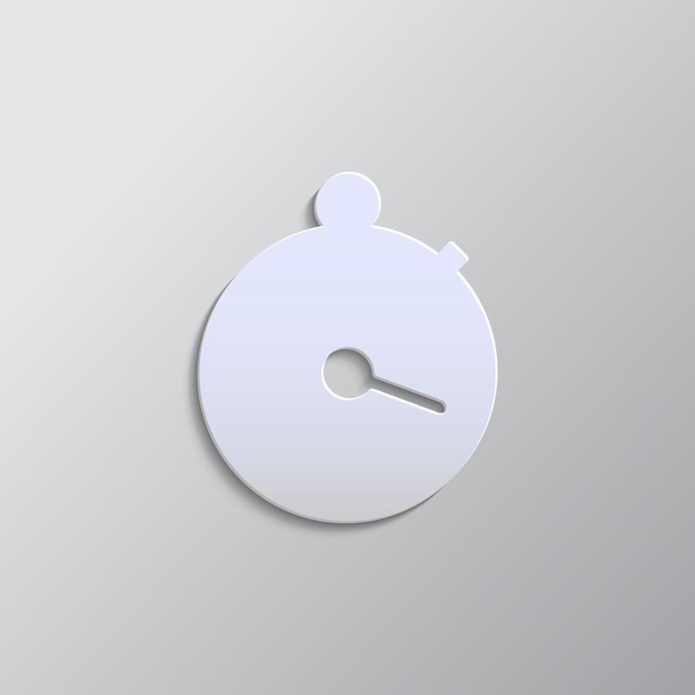 stopwatch papier stijl, icoon. grijs kleur vector achtergrond- papier stijl vector icoon.