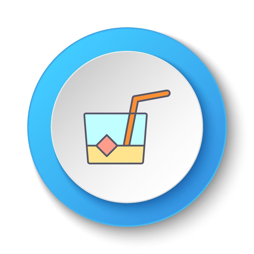 ronde knop voor web icoon, cocktail, drankje. knop banier ronde, insigne koppel voor toepassing illustratie Aan wit achtergrond vector