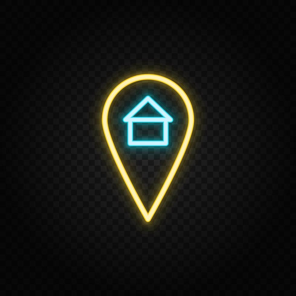 echt landgoed vector plaats, huis, huis. illustratie neon blauw, geel, rood icoon reeks
