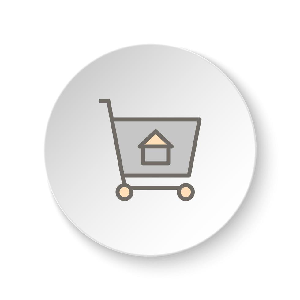 ronde knop voor web icoon, kopen, kar, huis, winkelen. knop banier ronde, insigne koppel voor toepassing illustratie Aan wit achtergrond vector