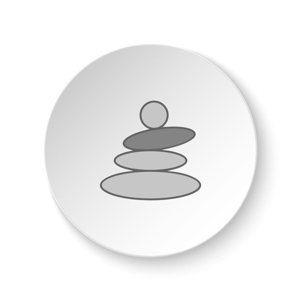 ronde knop voor web icoon, heet stenen symbool. knop banier ronde, insigne koppel voor toepassing illustratie Aan wit achtergrond vector