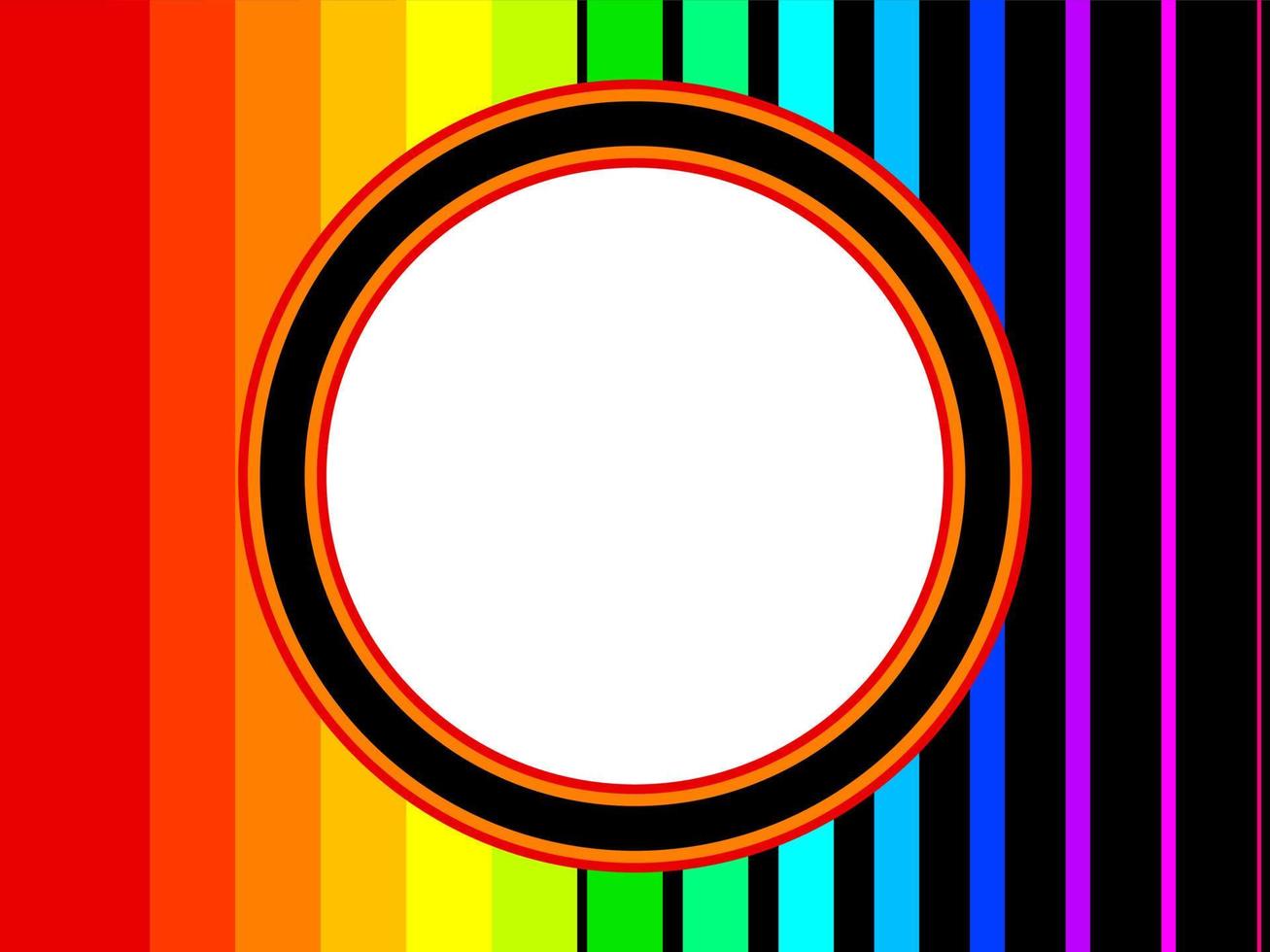 retro regenboog gestreept ronde grens vector