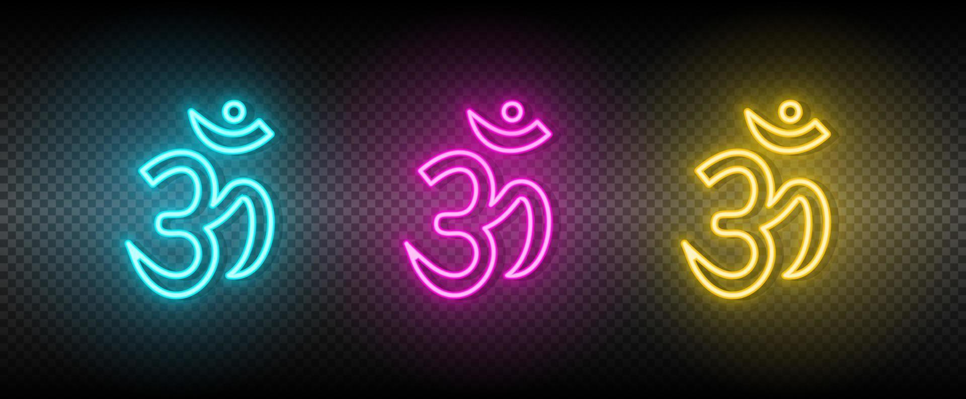 om symbool neon vector icoon