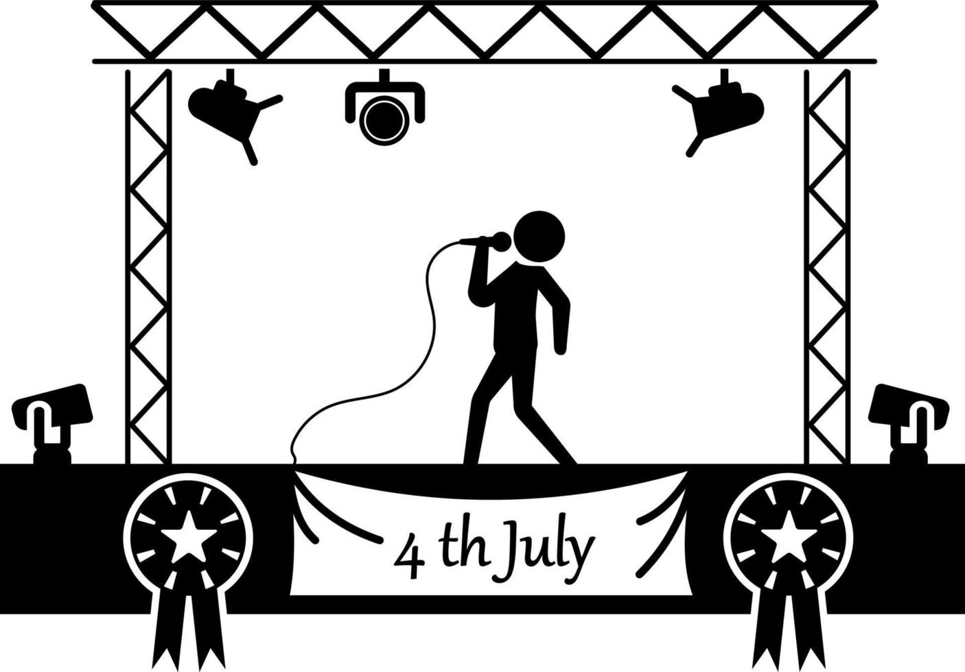 festival, onafhankelijkheid dag, single icoon - vector Aan wit achtergrond