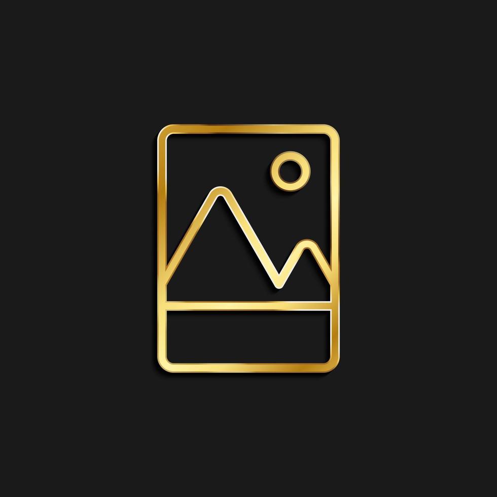 bergen, foto goud icoon. vector illustratie van gouden icoon Aan donker achtergrond