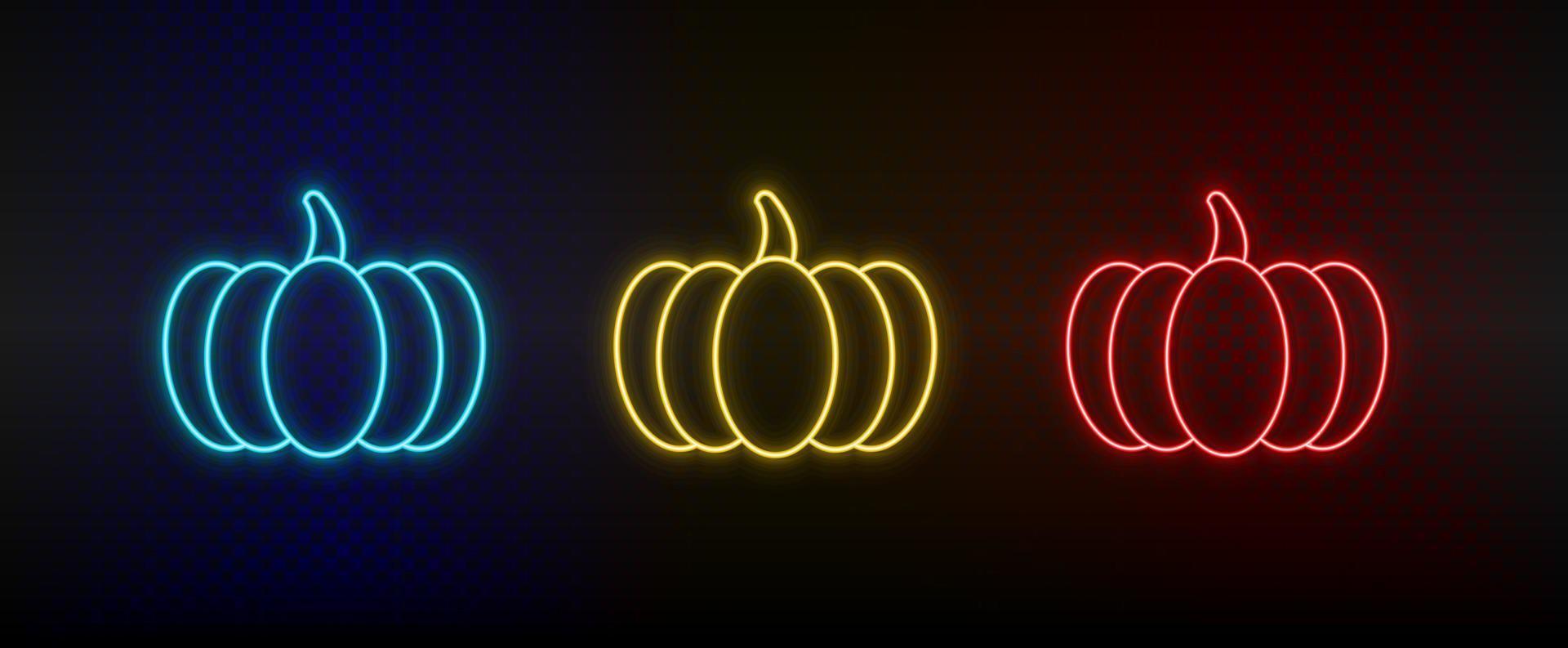 neon icoon reeks klok peper. reeks van rood, blauw, geel neon vector icoon Aan donker achtergrond