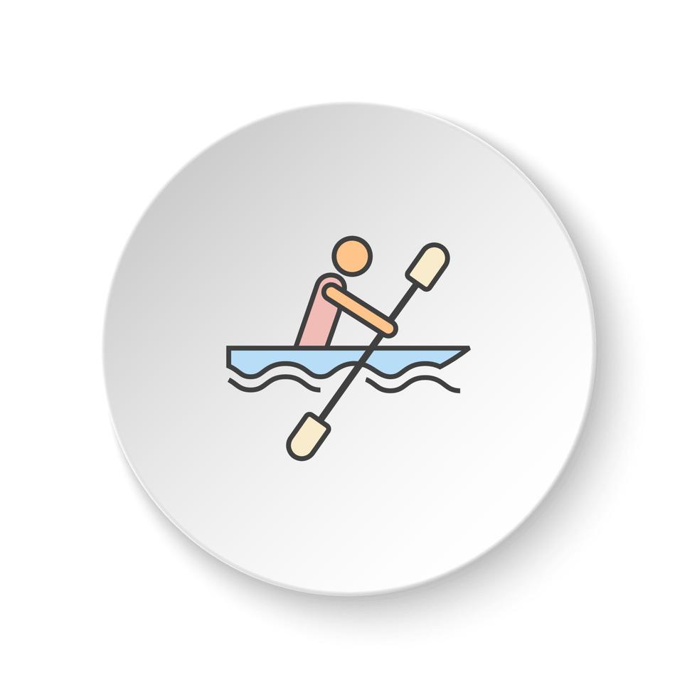 ronde knop voor web icoon, kano, dienblad. knop banier ronde, insigne koppel voor toepassing illustratie Aan wit achtergrond vector