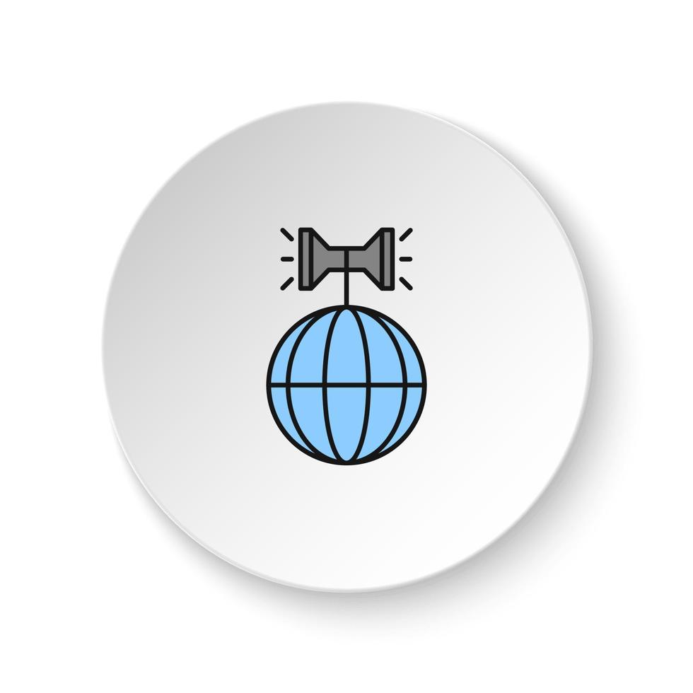 ronde knop voor web icoon, reclame, digitaal, globaal. knop banier ronde, insigne koppel voor toepassing illustratie Aan wit achtergrond vector