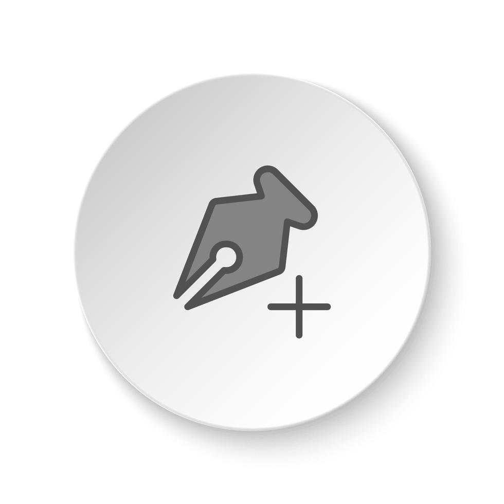 ronde knop voor web icoon, toevoegen, anker, pen. knop banier ronde, insigne koppel voor toepassing illustratie Aan wit achtergrond vector