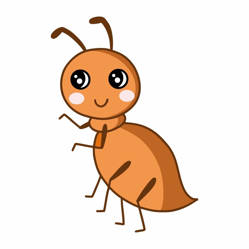 schattig mier. vector tekening illustratie voor kinderen. insecten. hand- getrokken sticker.