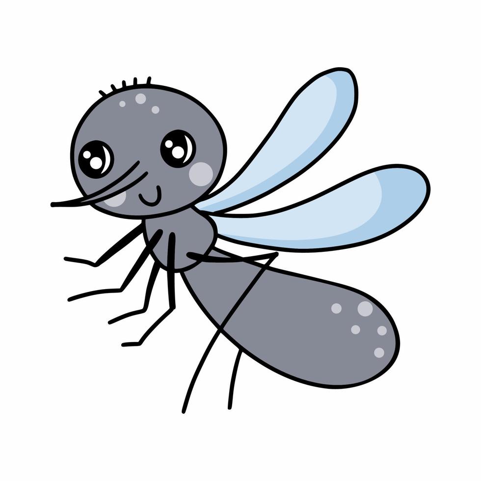 mug. vector tekening illustratie voor kinderen. insecten. hand- getrokken sticker.