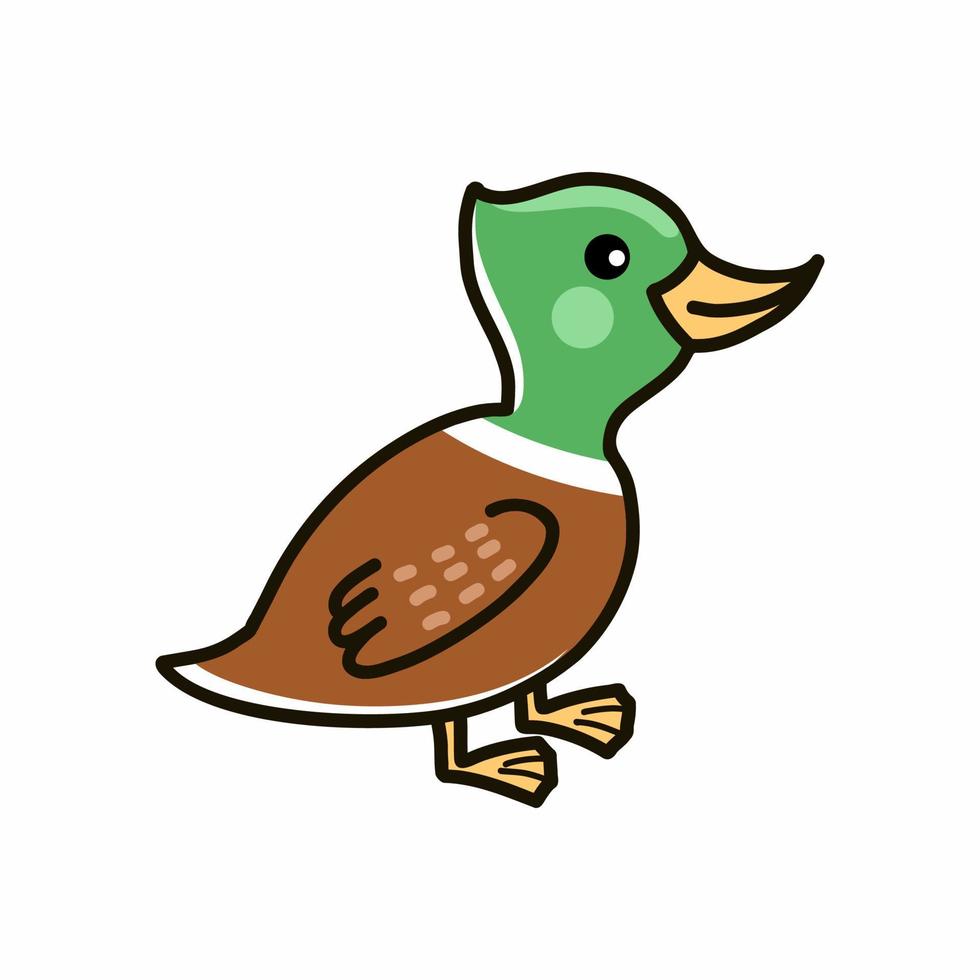 mandarijn- eend. dier Aan boerderij. gevogelte. vector tekening illustratie voor kinderen. sticker.