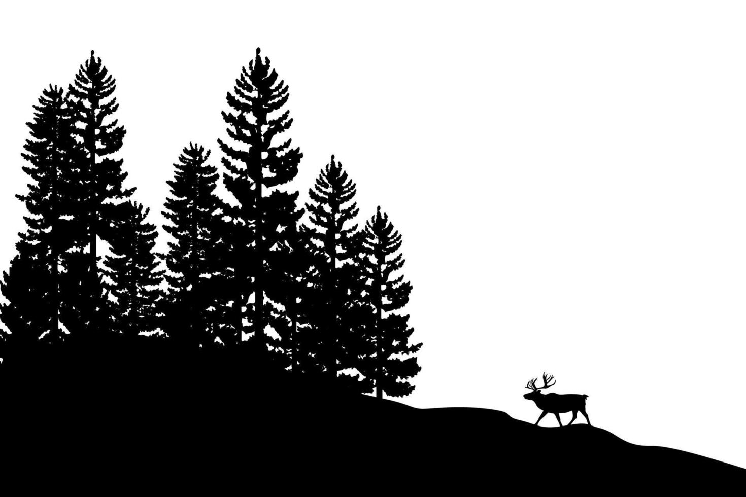 boom silhouet achtergrond met hoog en klein bomen. Woud silhouet illustratie. vector