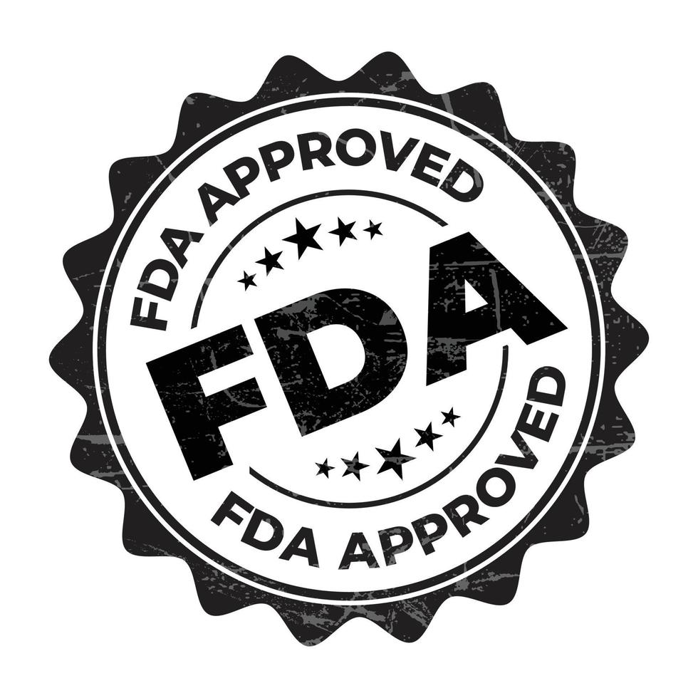 fda goedgekeurd label, stempel, insigne, zegel, sticker, label, vector, voedsel en drug toediening insigne vector