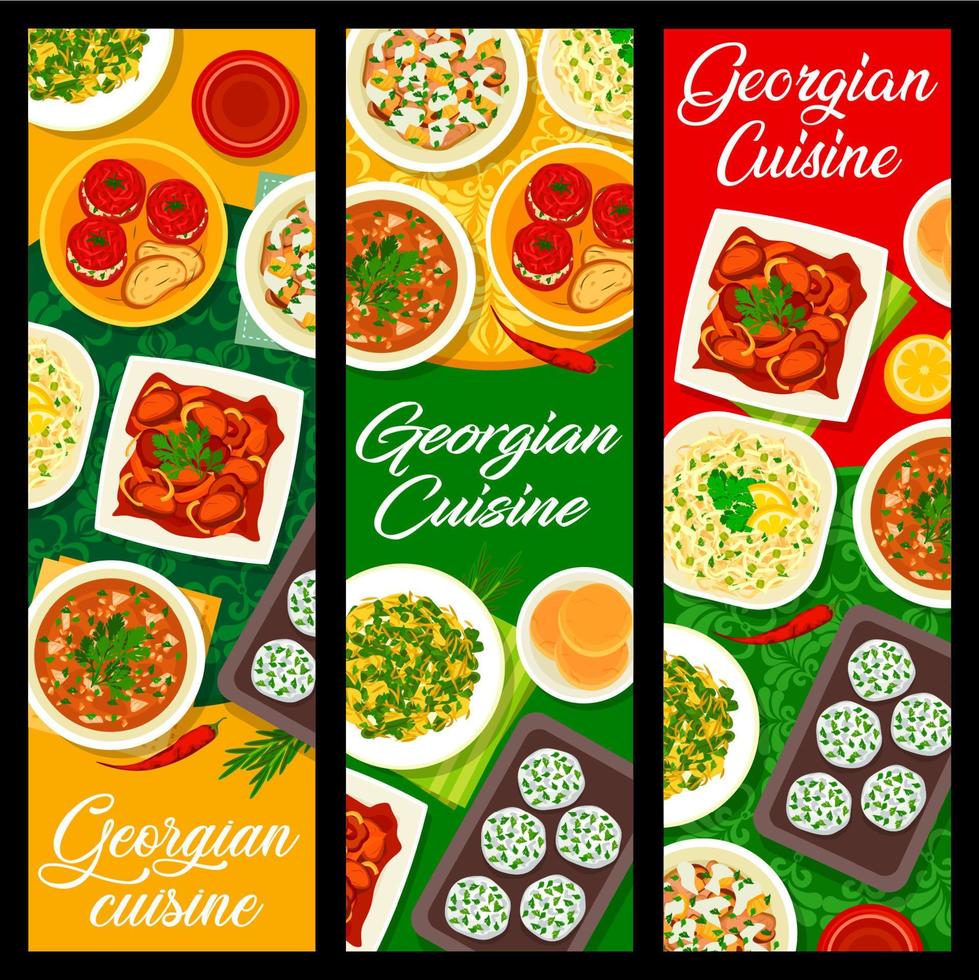 Georgisch voedsel restaurant gerechten vector banners