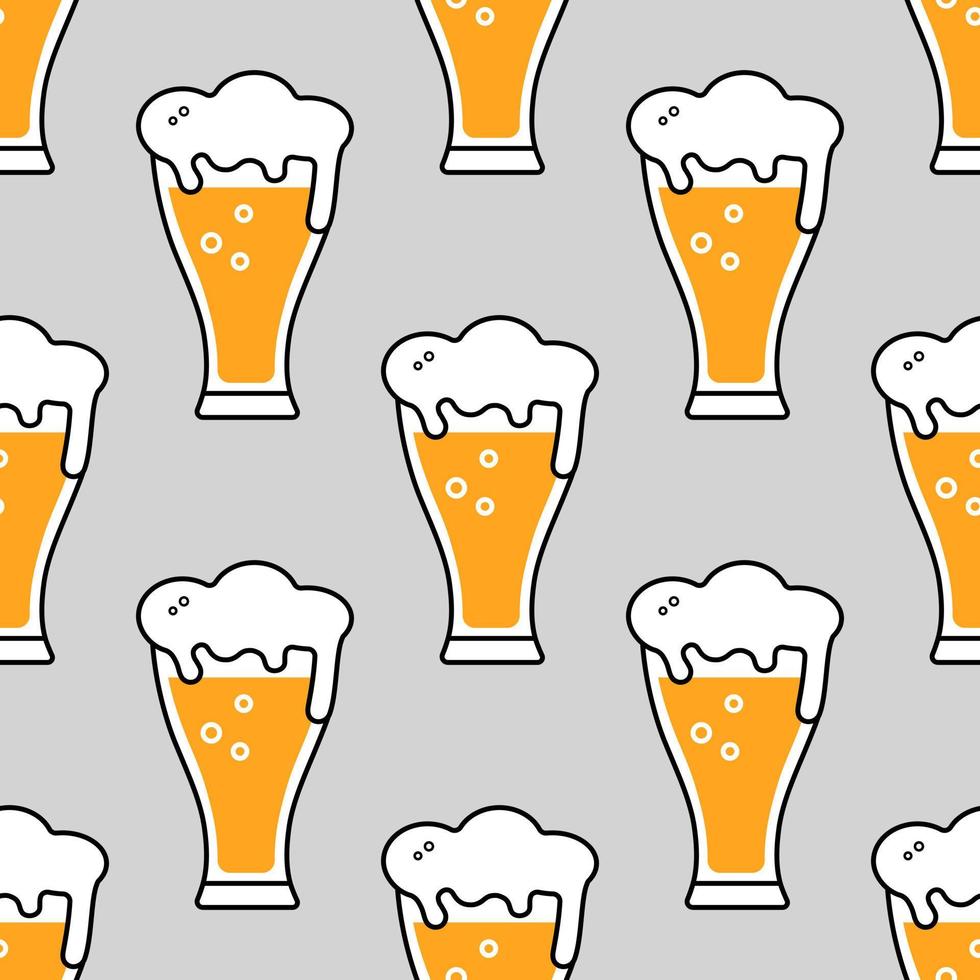 bier icoon patroon. vector illustratie. vlak tekenfilm stijl. gekleurde lijn illustratie.