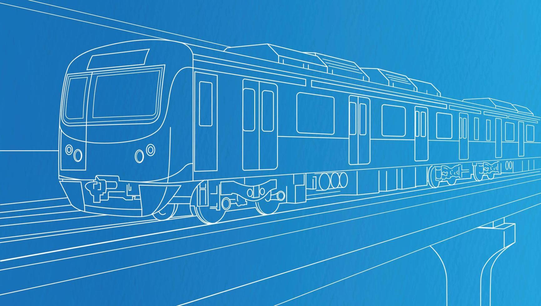 Bangladesh hoog snelheid metro het spoor lijn kunst Aan papier getextureerde achtergrond vector