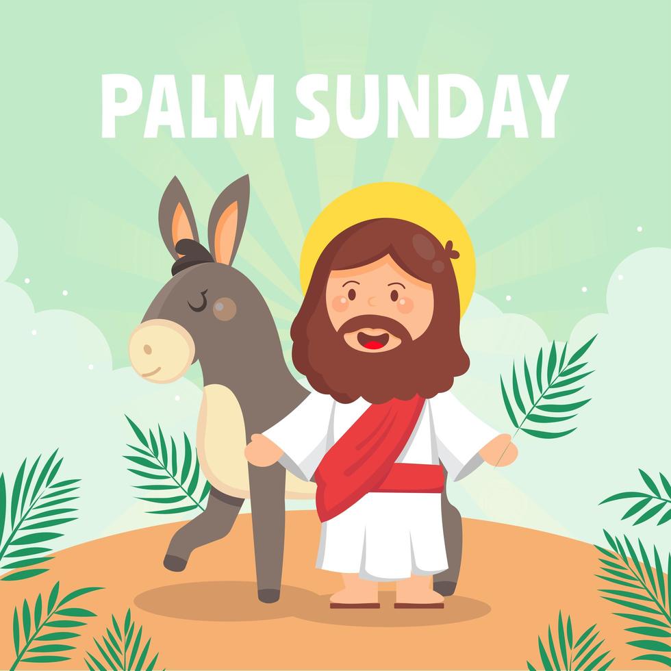 Jezus houdt van palmzondag concept vector