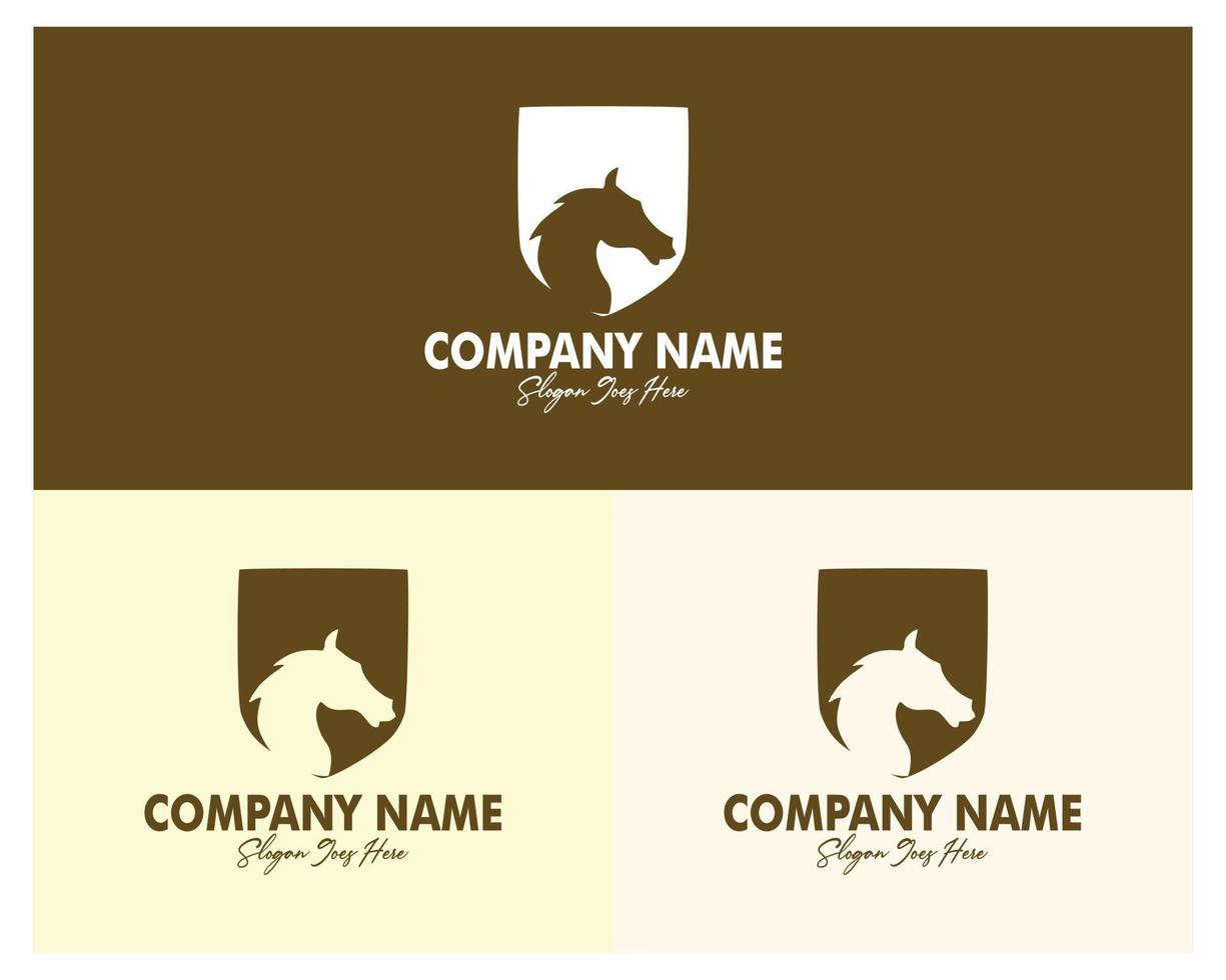 paard en schild logo set. premie vector ontwerp. verschijnen met meerdere kleur keuzes. het beste voor logo, insigne, embleem, icoon, ontwerp sticker, industrie. beschikbaar in eps 10.