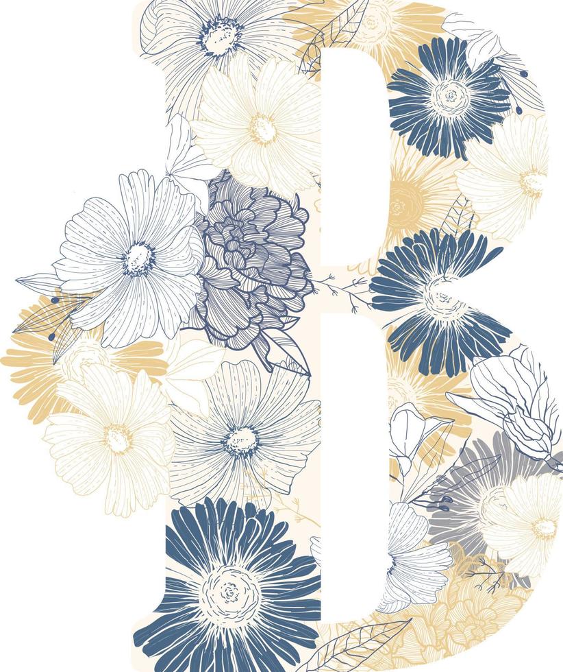 b brief naadloos bloemen patroon achtergrond vector