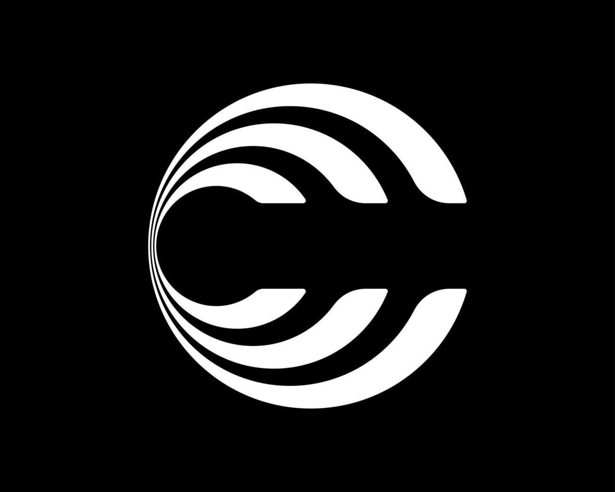 brief c initialen monogram cirkel ronde modern futuristische luxe gemakkelijk minimaal vector logo ontwerp