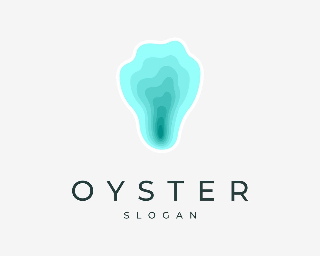 oester schelp schulp parel mossel tweekleppig clam abstract luxe pastel kleurrijk vector logo ontwerp