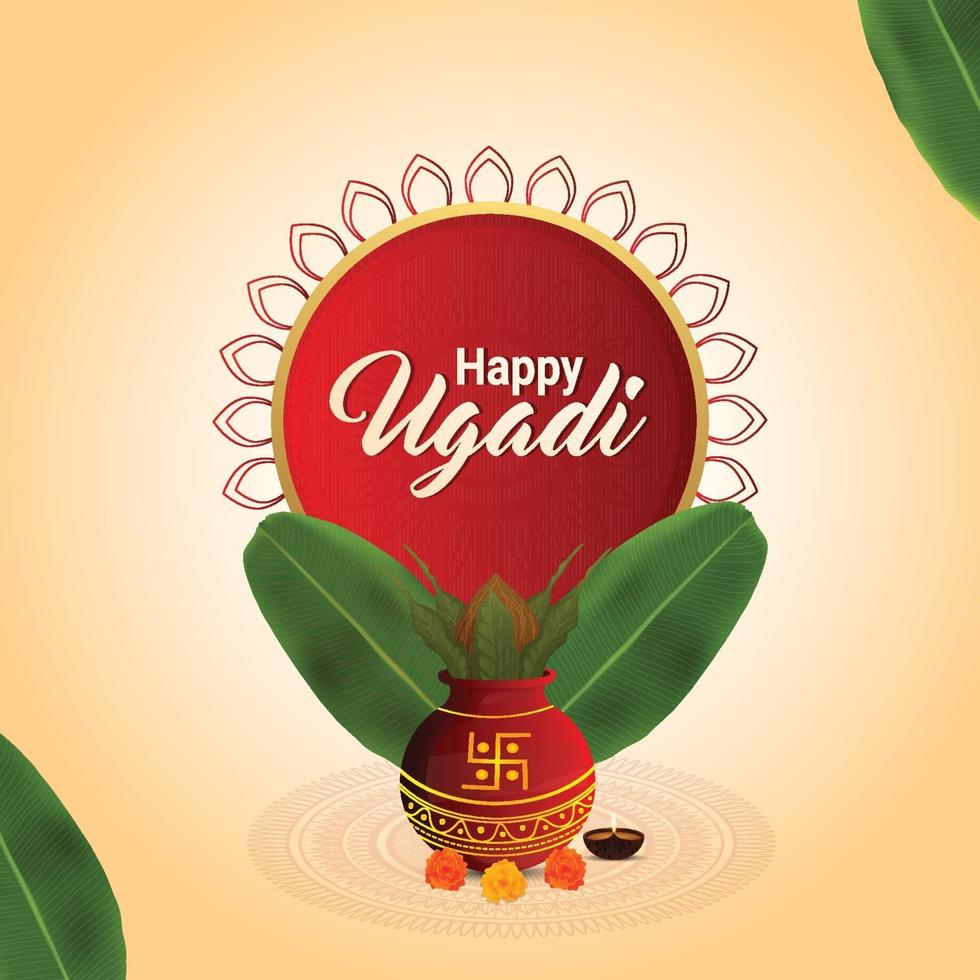 gelukkige ugadi-vieringsachtergrond vector